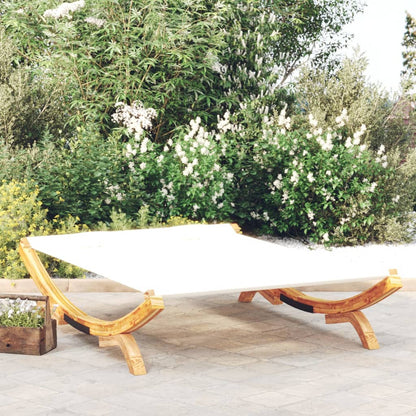 Outdoor rest bed 165x188,5x46 cm Massive curved wood cream