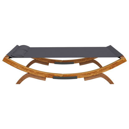 Exterior rest bed 165x188,5x46 cm curved anthracite wood