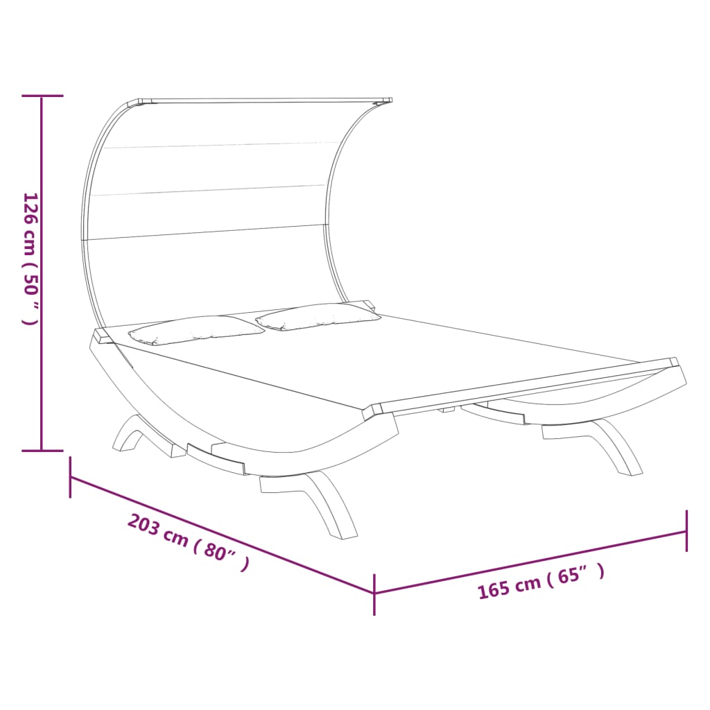 Riposo e tenda da tenda 165x203x126 cm ENIMANTE legno antracite curvo