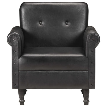 Fauteuil cabriolet noir cuir véritable