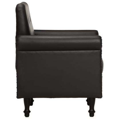 Fauteuil cabriolet noir cuir véritable