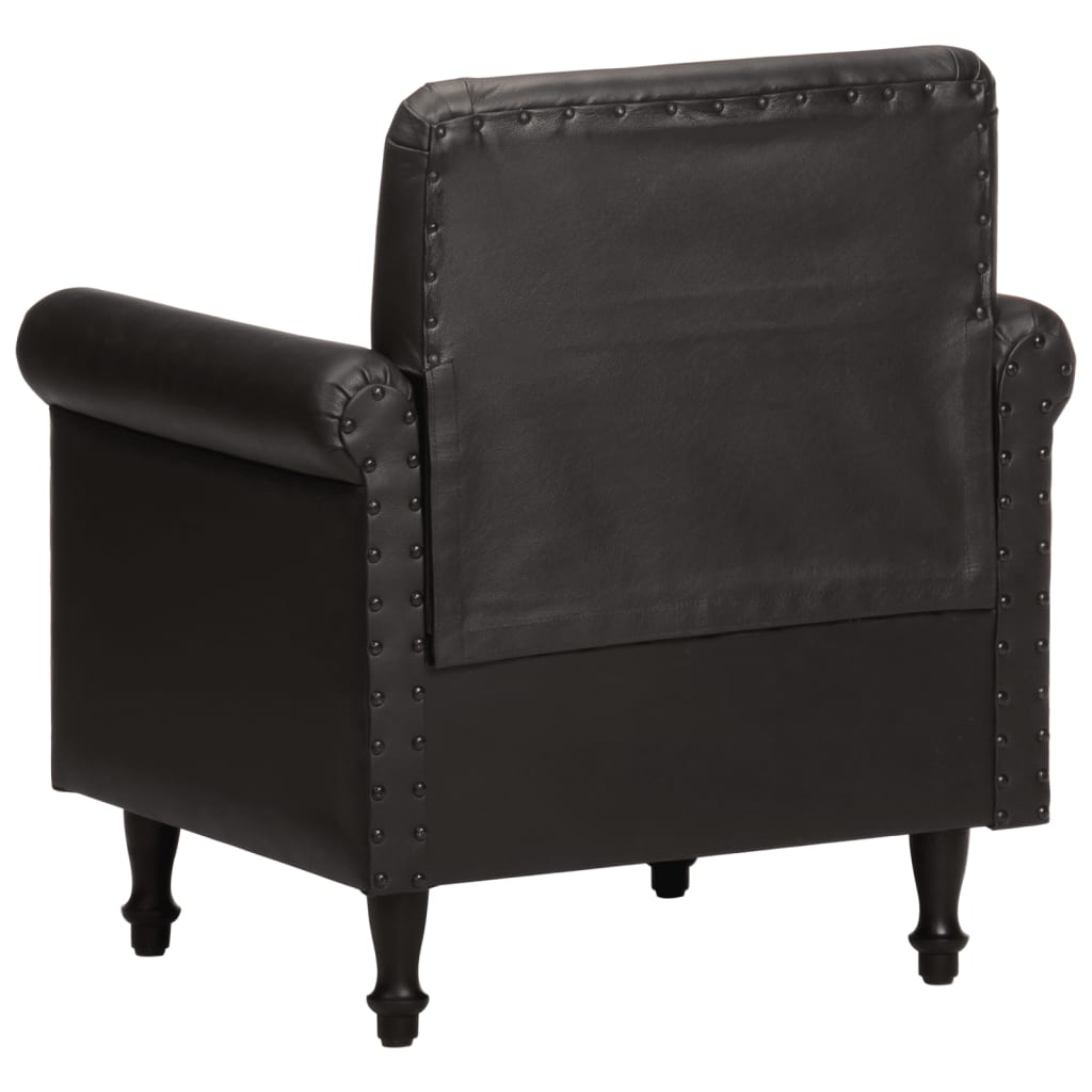 Fauteuil cabriolet noir cuir véritable