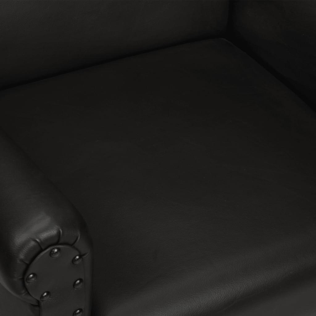 Fauteuil cabriolet noir cuir véritable