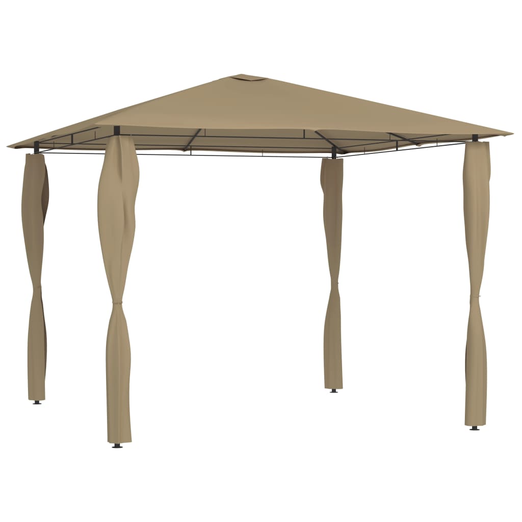 Belvedere con 3x3x2,6 m polacchi taupe 160 g/m²