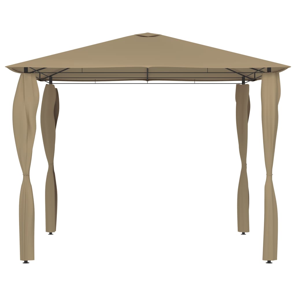 Belvedere con 3x3x2,6 m polacchi taupe 160 g/m²