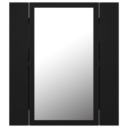 Armoire à miroir de salle de bain LED Noir 40x12x45 Acrylique