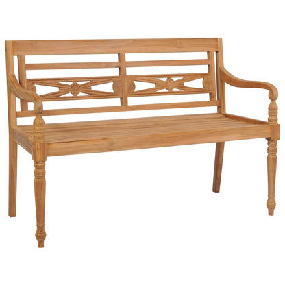 Batavia bench with Cream Cushion 120 cm Solid teak wood