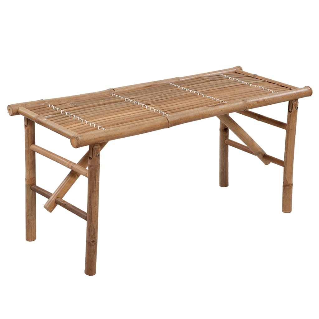 Foldable garden bench with 118 cm bamboo cushion