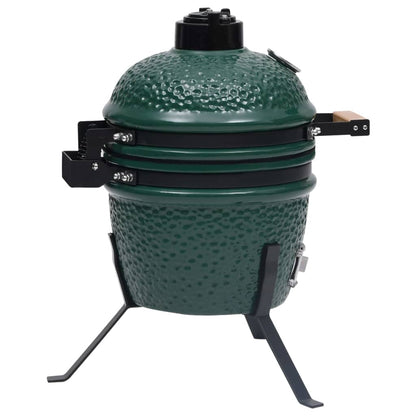 Barbecue à fumoir Kamado 2-en-1 Céramique 56 cm Vert