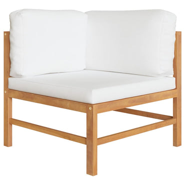 2 -seater garden bench with solid teak wood cream cushions