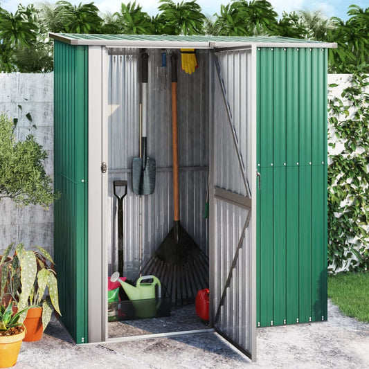 Green Garden Shed 180.5x97x209.5 cm de aço galvanizado