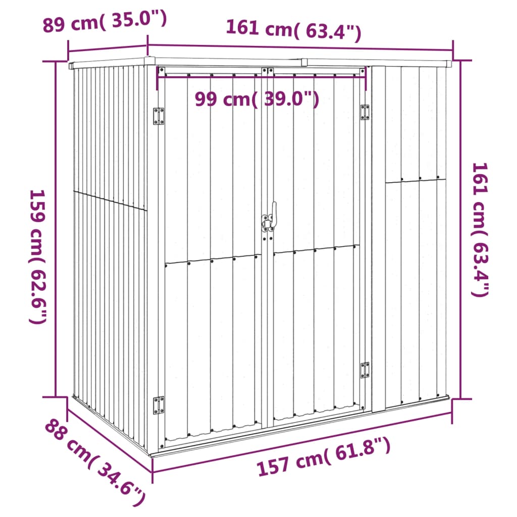 SCHEMA STRUMENTO DI GARDER GRANDS 161x89x161 cm in acciaio zincato