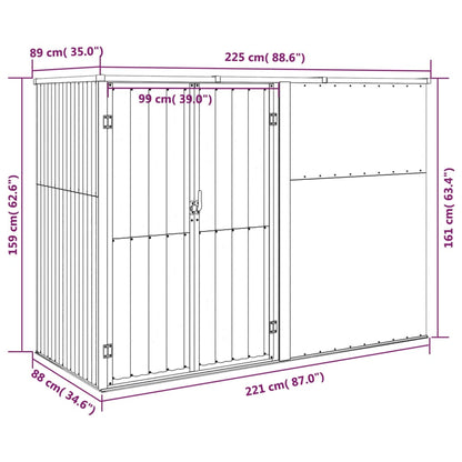 Grüne Gartenwerkzeug Schutz 225x89x161 cm verzinkter Stahl