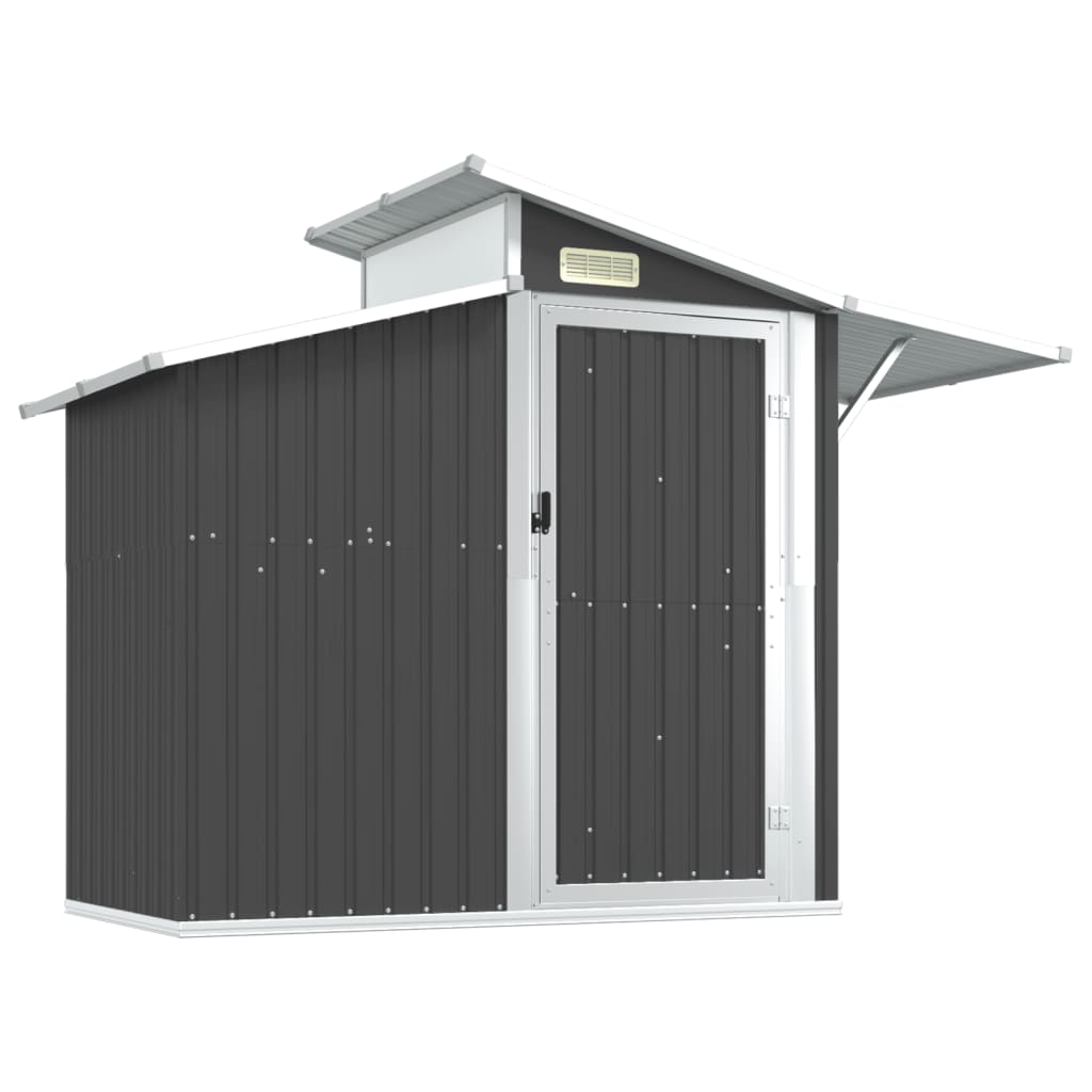 Antracite Garden Shed 270x130x208,5 cm de aço galvanizado