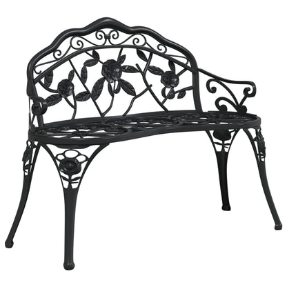 Garden bench 100 cm black cast aluminum