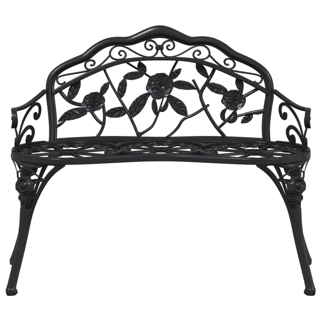 Garden bench 100 cm black cast aluminum