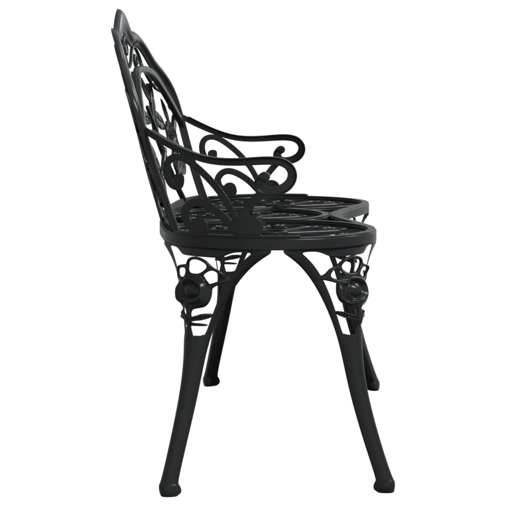 Garden bench 100 cm black cast aluminum