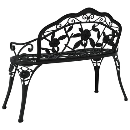 Garden bench 100 cm black cast aluminum