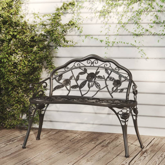 Garden bench 100 cm black cast aluminum