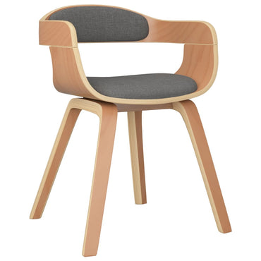 Curred light wooden dining chair curved wood and fabric