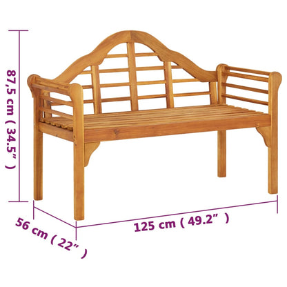 Banco de jardín 125 cm de madera de acacia sólida