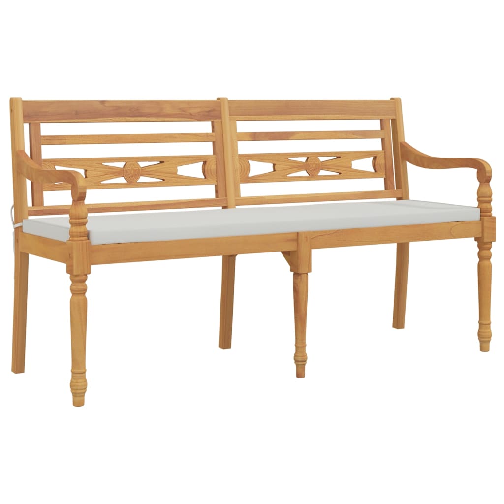 Banc Batavia avec coussin 150 cm Bois de teck massif