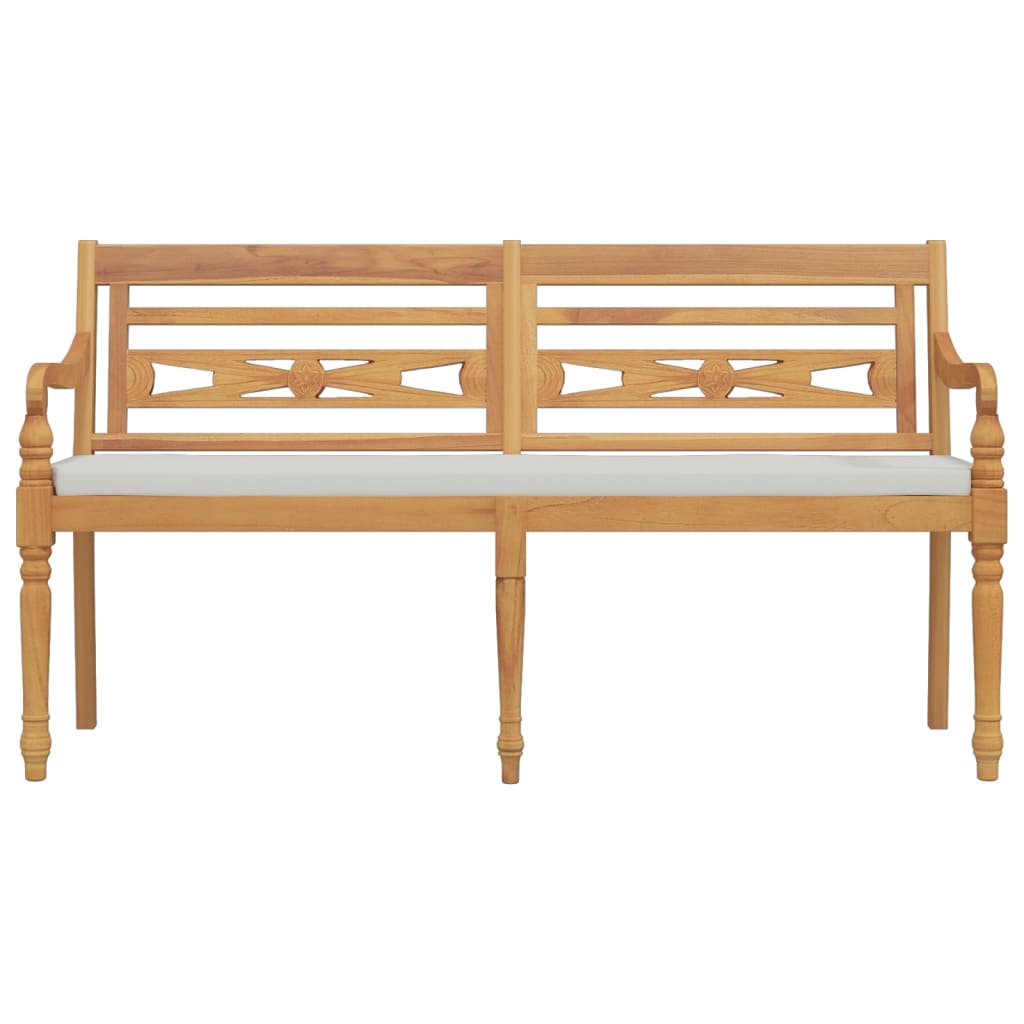 Banc Batavia avec coussin 150 cm Bois de teck massif