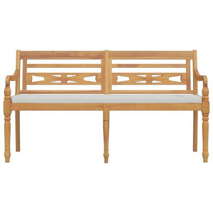 Banc Batavia avec coussin 150 cm Bois de teck massif