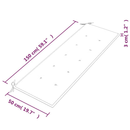 Banco Batavia com almofada antracite 150 cm de madeira de teca sólida