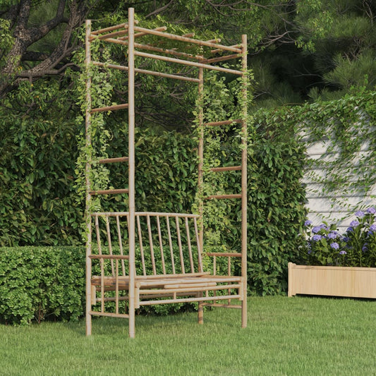 Banc de jardin avec pergola Bambou