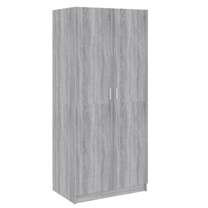 Sonoma Grey Wardrobe 80x52x180 CM de engenharia de madeira