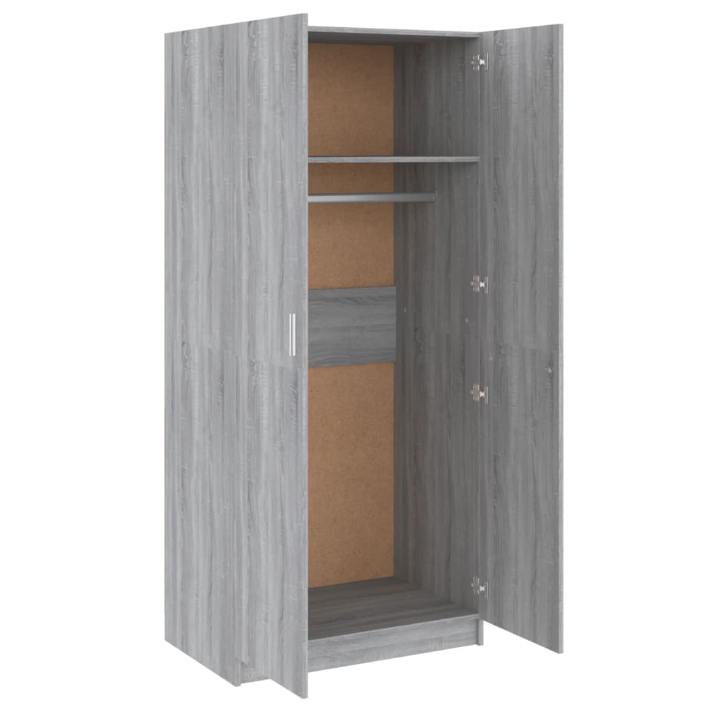 Sonoma Grey Wardrobe 80x52x180 CM de engenharia de madeira