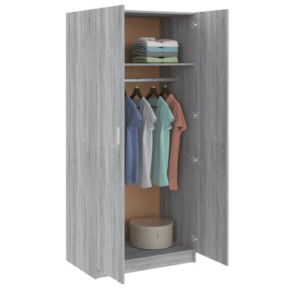 Sonoma Grey Wardrobe 80x52x180 CM de engenharia de madeira