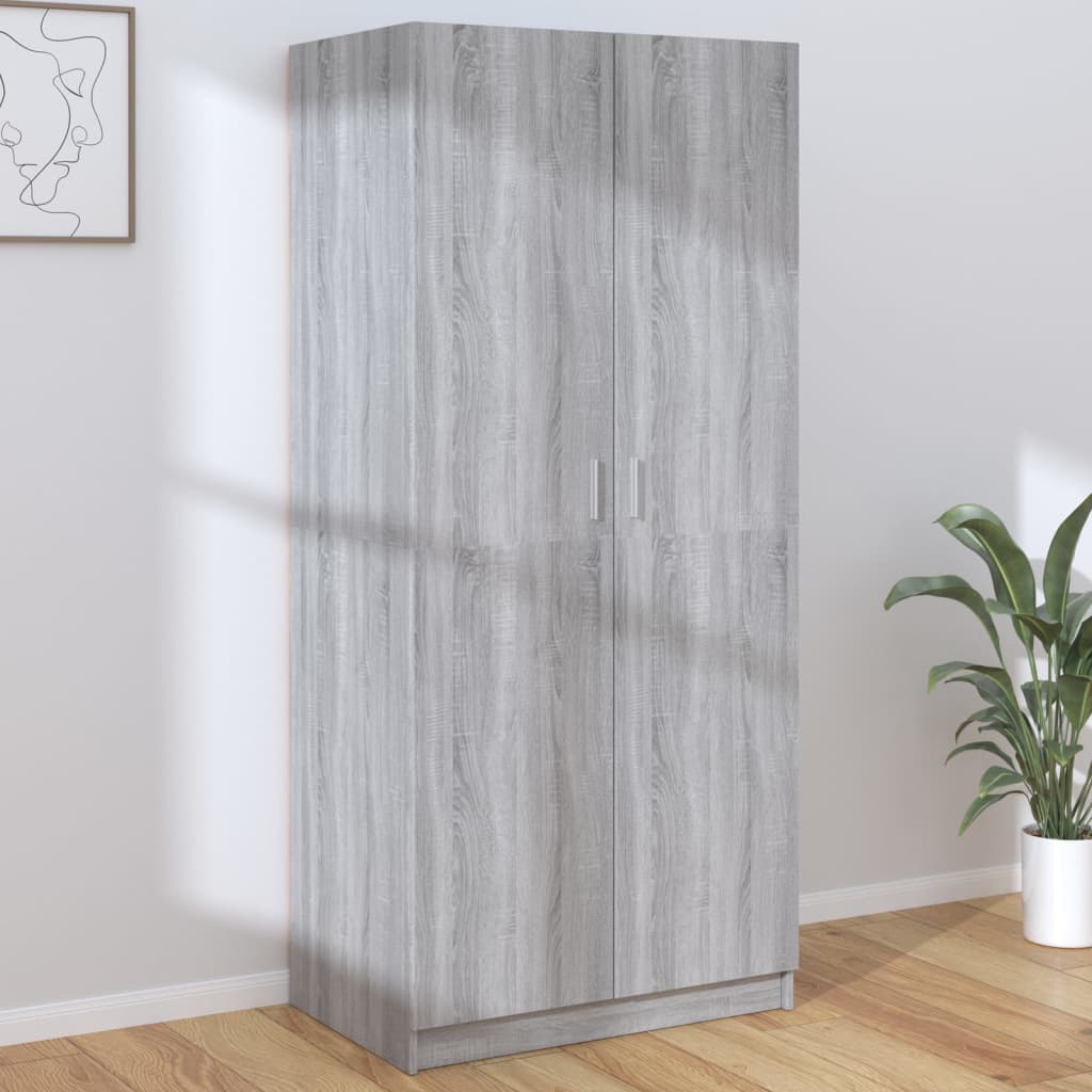 Sonoma Grey Wardrobe 80x52x180 CM de engenharia de madeira