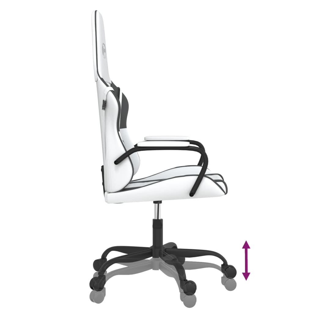 Gaming chair & white and black massage imitation leather