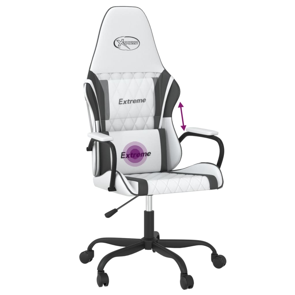 Gaming chair & white and black massage imitation leather