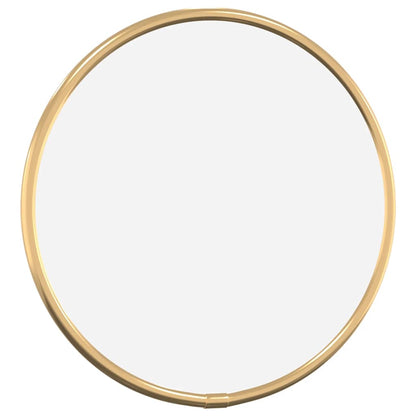 Golden wall mirror Ø 20 cm round