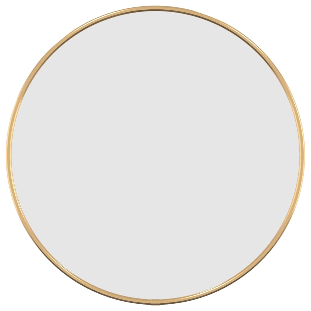 Golden wall mirror Ø 40 cm round