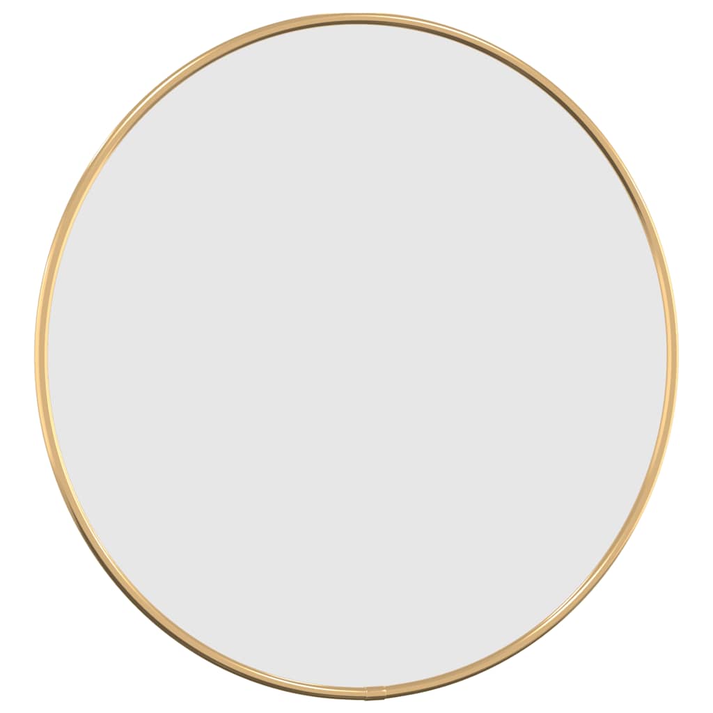 Golden wall mirror Ø 40 cm round