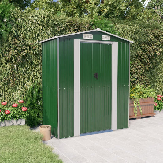 Green Garden Shed 192x108x223 cm aço galvanizado