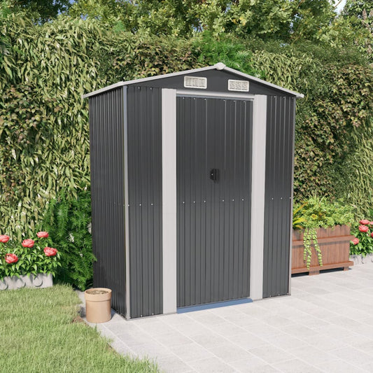 Antracite Garden Shed 192x108x223 cm aço galvanizado