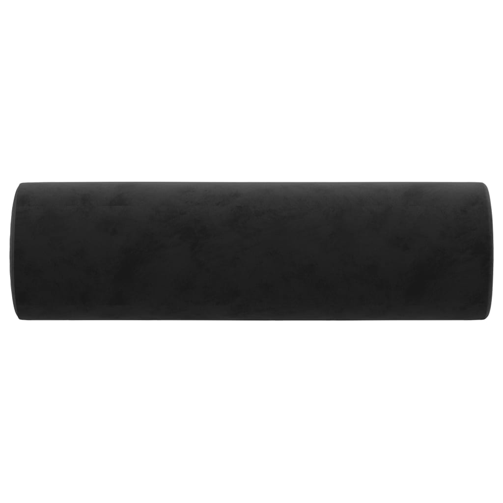 Decorative cushions 2 pcs black Ø15x50 cm velvet