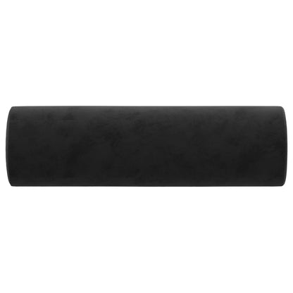 Decorative cushions 2 pcs black Ø15x50 cm velvet