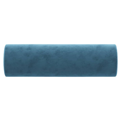 Decorative cushions 2 pcs blue Ø15x50 cm velvet