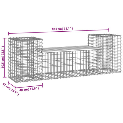 Banco do jardim do jardim 183x41x60,5 cm de madeira de pinheiro sólido