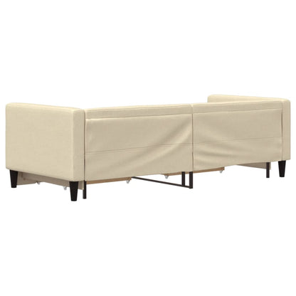 Daytime bed with leg and drawers without 80x200cm cream mattress