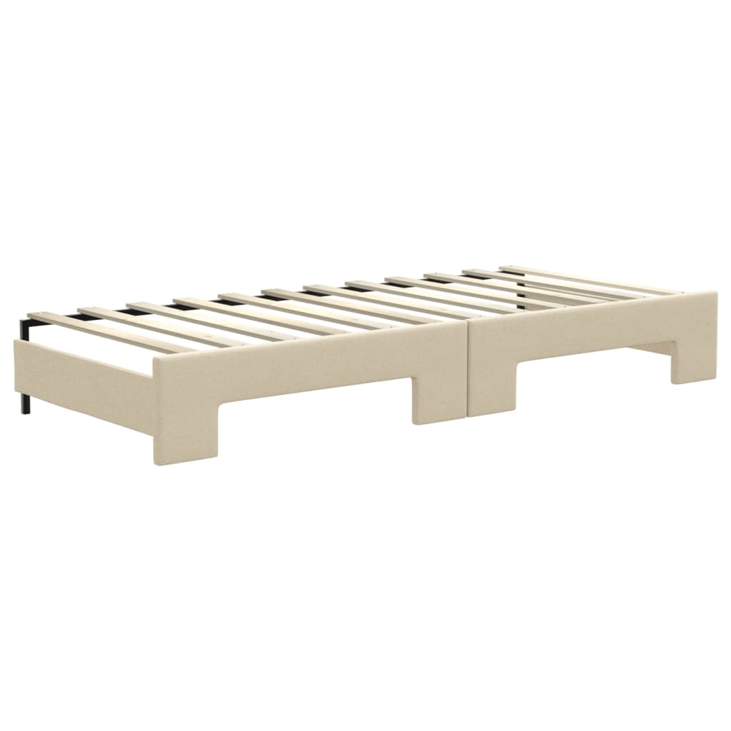 Daytime bed with leg and drawers without 80x200cm cream mattress