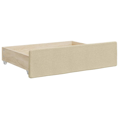 Daytime bed with leg and drawers without 80x200cm cream mattress