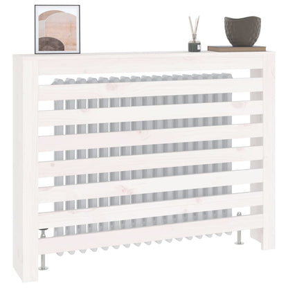 Cache-radiateur Blanc 108,5x19x84 cm Bois massif de pin