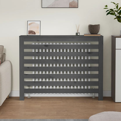 Cache-radiateur Gris 108,5x19x84 cm Bois massif de pin